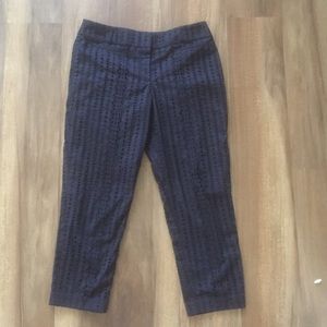 Navy eyelet ankle pants